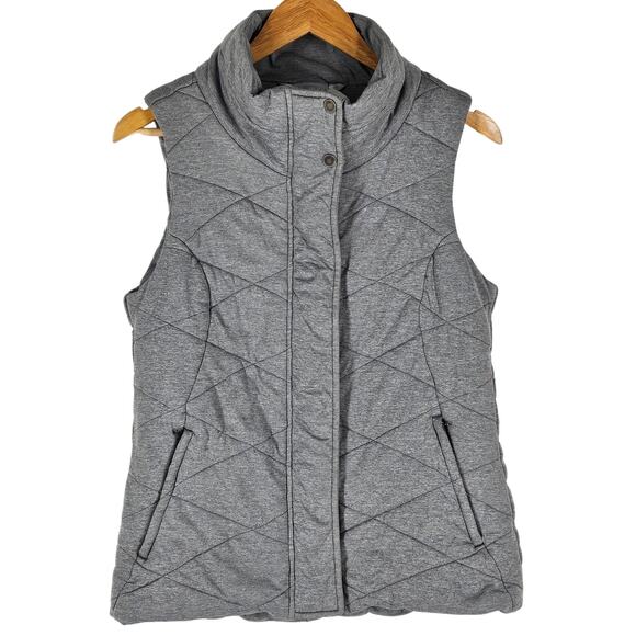 ATHLETA WOMEN'S GRAY ICECAP FULL ZIP QUILTED PUFFER VEST SIZE MEDIUM - Picture 1 of 12
